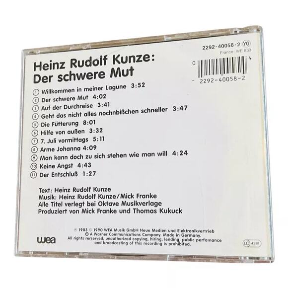Heinz Rudolf Kunze 3 CD Lot Ausnahmezustand Rückenwind Schwere Mut 90s VG German - Picture 6 of 13
